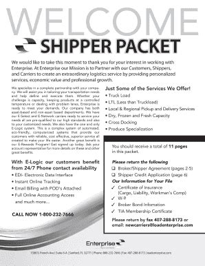 Freight Broker Shipper Packet Template