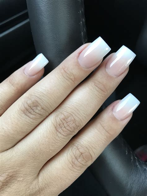 short french acrylic square nails, love!! ️😍 French acrylic nails