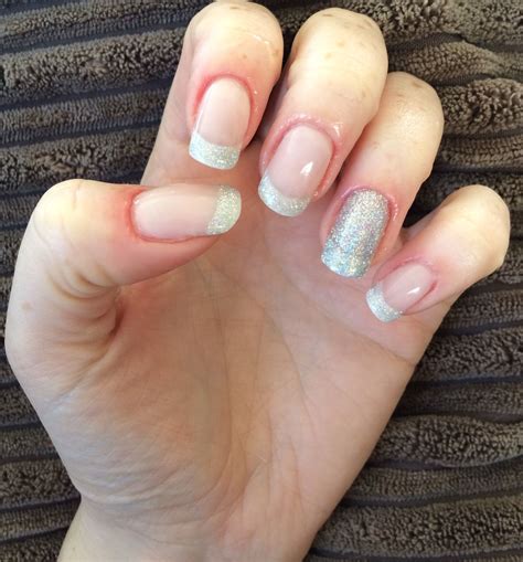 French Gel Extensions with Shellac Silver Chrome & Ice Vapor tips