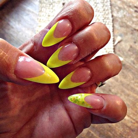 Bright yellow "French manicure" My Style Pinterest Manicure and
