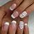 French Nails With Flower Design