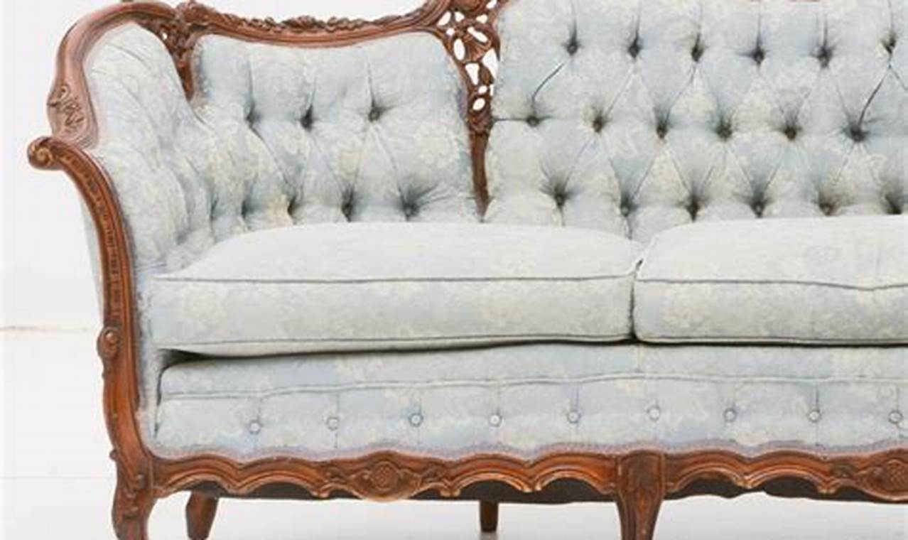 French provincial upholstered loveseat with cabriole legs