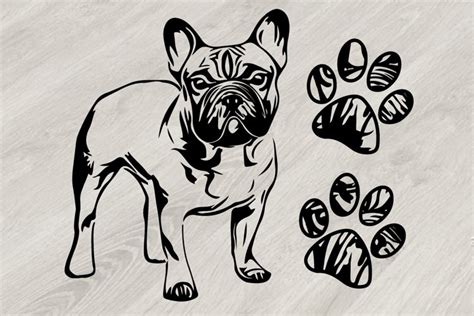 Download French Bulldog Paw Dog Sign Svg Cut... Cut Files