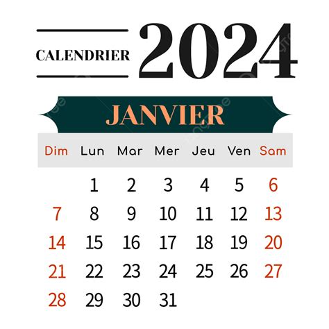 French For Calendar