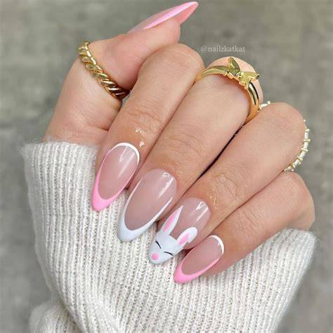French Tip Easter Nails