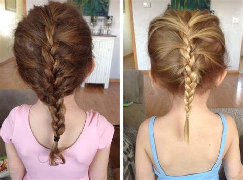 French braid rambut anak