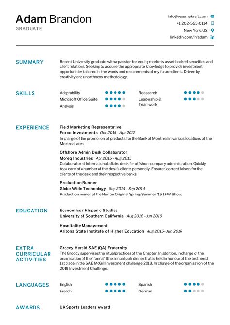Fresh Graduate Resume
