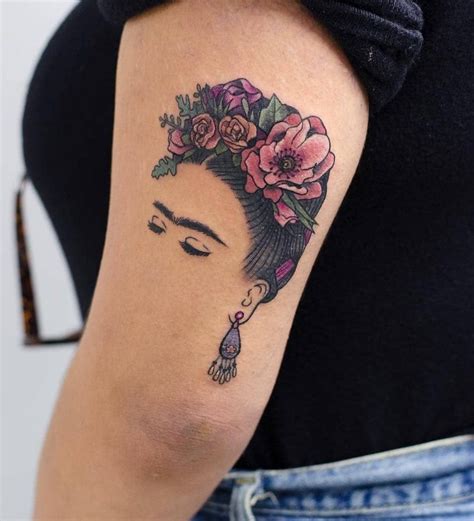 Minimalistic Tattoo of Frida Kahlo beautytatoos