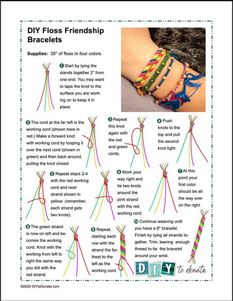 Friendship Bracelet Printable Instructions