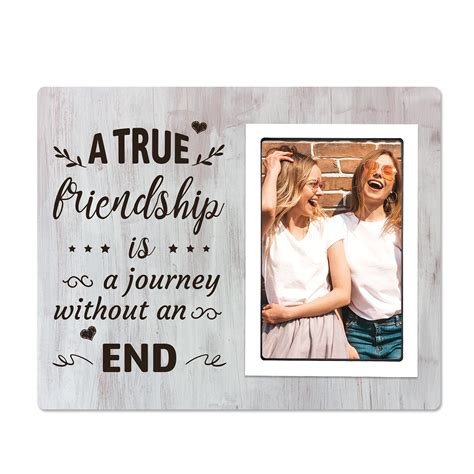 Personalised wooden photo frame with engraved friend quote Wooden