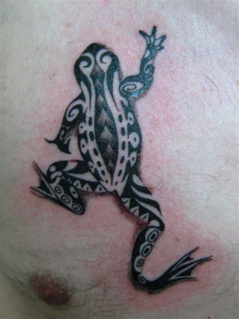 10 Beautiful Tribal Frog Tattoos