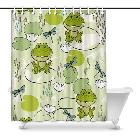 BPBOP Bensor Frog Waterproof Polyester Bathroom Shower Curtain 48x72 Inches