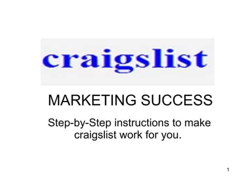 From Guard to Commander Your Step-by-Step Guide to Success on Craigslist