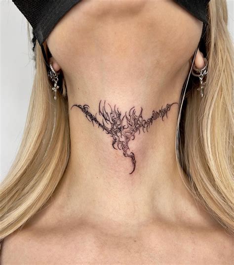 Front Neck Tattoo