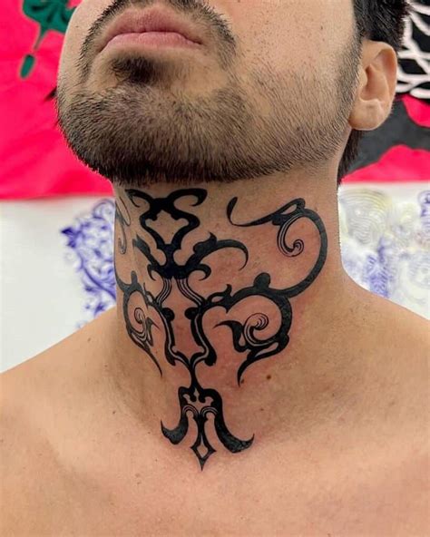 Front Of The Neck Tattoos