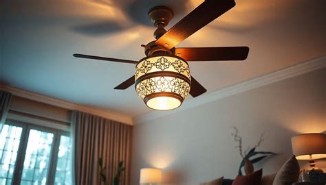 A stylish ceiling fan with integrated lights, providing both air circulation and ample illumination in a spacious front room.