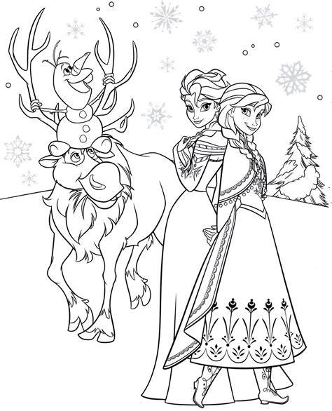 Frozen Disney Christmas Coloring Pages