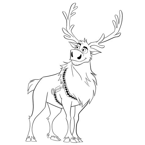 Frozen Reindeer Coloring Pages
