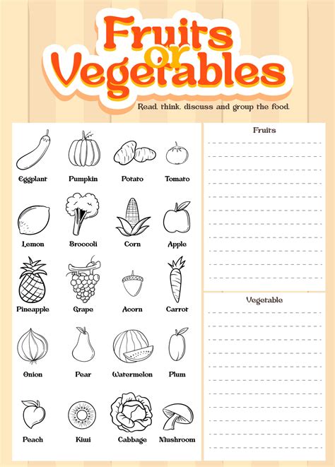 Fruit And Veg Worksheet