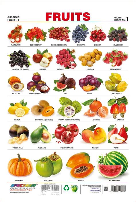 Fruit And Vegetable Chart