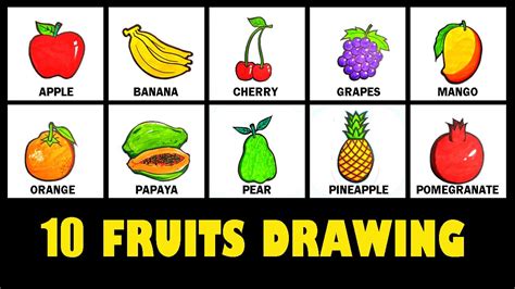 Fruit Drawing Name Templates