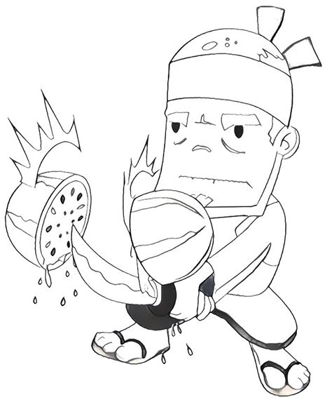 Fruit Ninja Coloring Pages