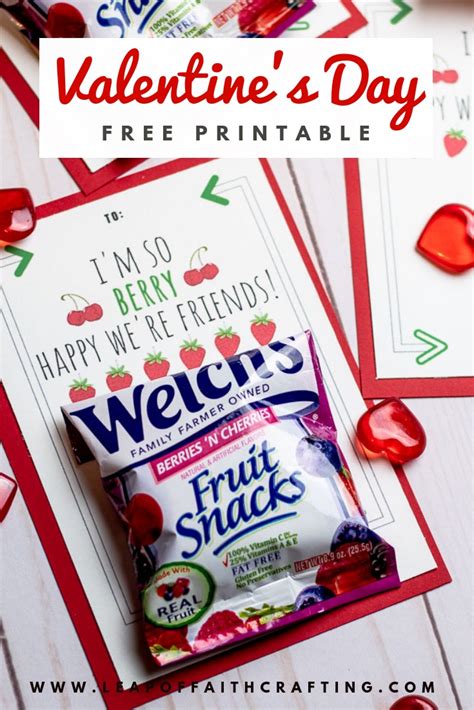 Fruit Snack Valentine Printable