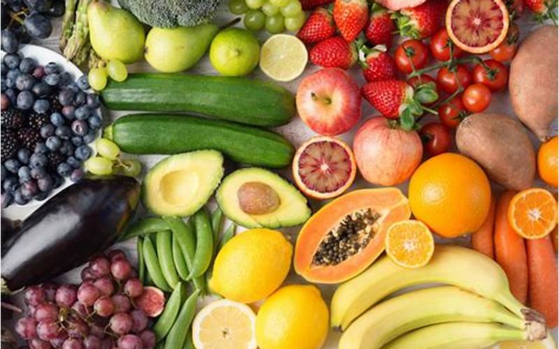 Fruits And Vegetables Representing Balanced Diet