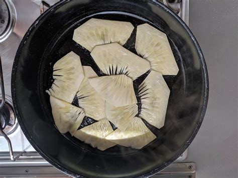 Frying the Breadfruit