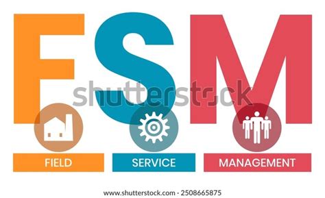 Fsm Field Service Management Acronym Business Stock Vector (Royalty