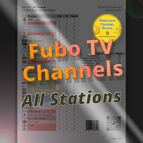 Fubo Channel List Printable