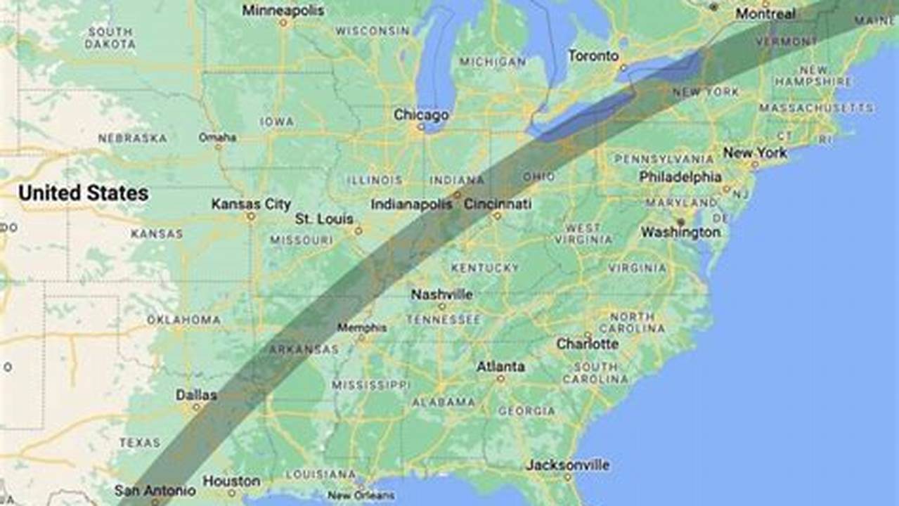 Full Eclipse April 2024 Map Uk