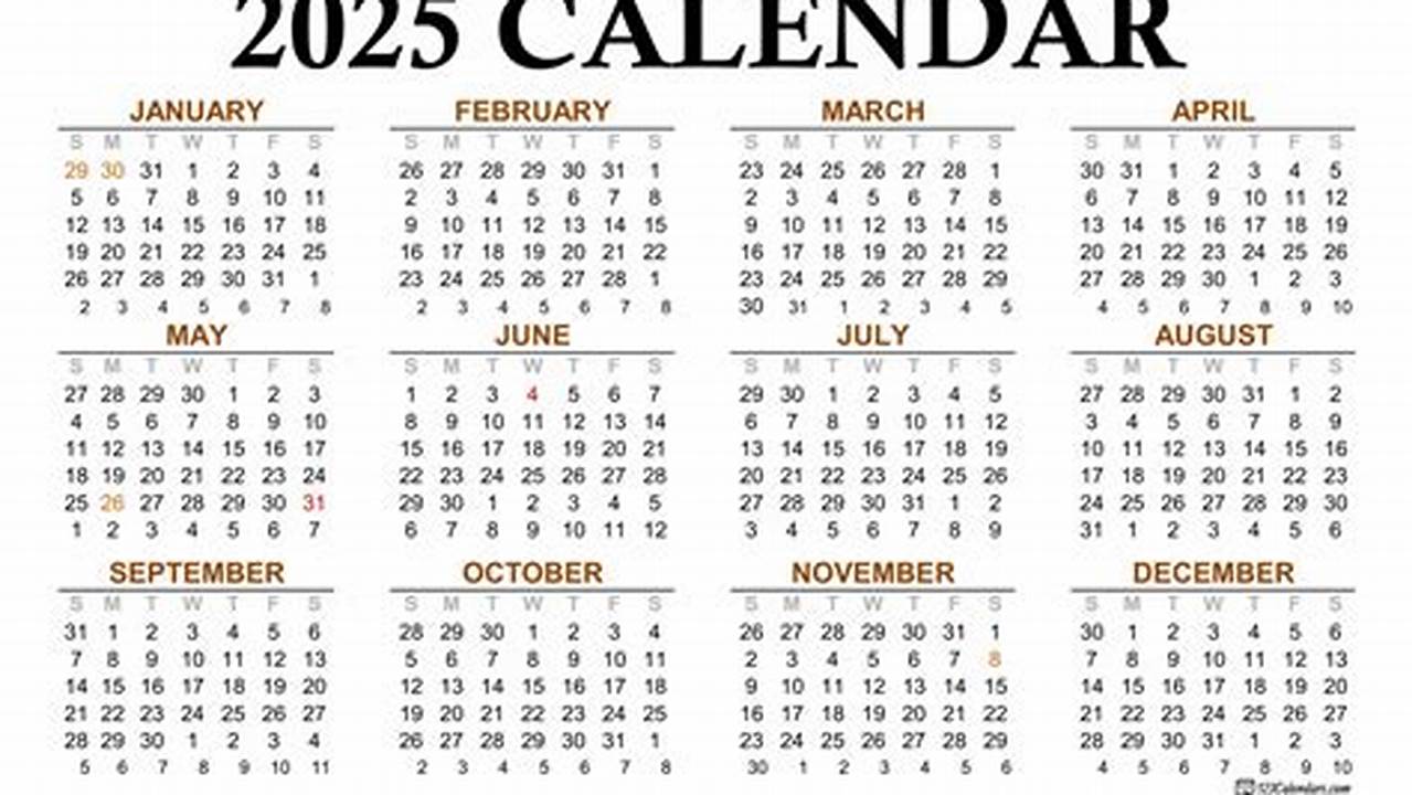 Full Screen Calendar 2025