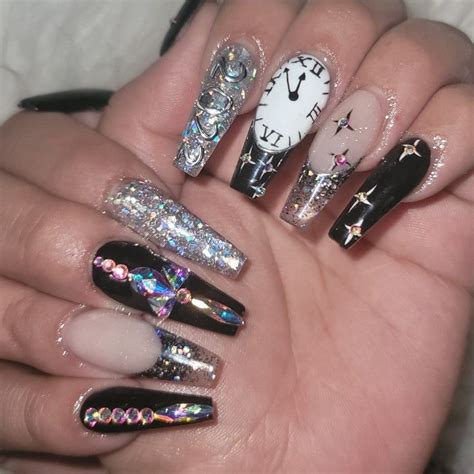 Full Set Nails Acrylic New Years