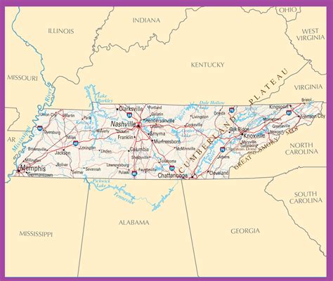 Full Size Map Of Tennessee