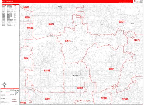 Fullerton Ca Zip Code Map