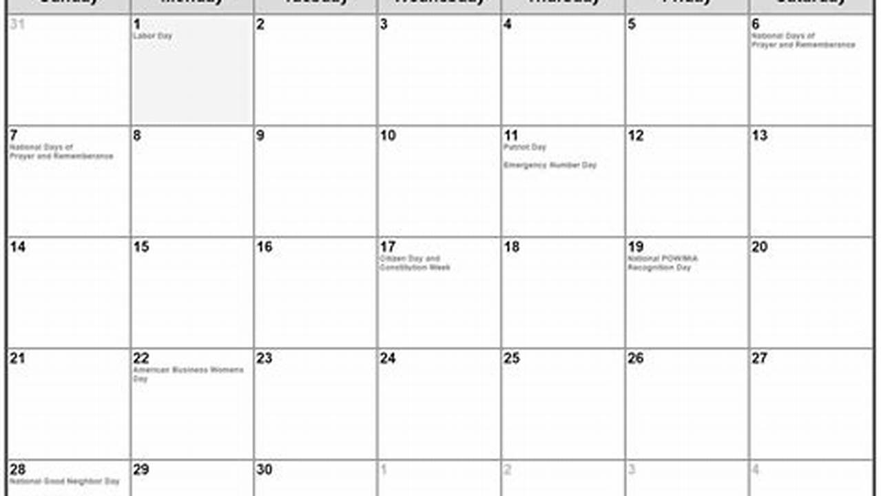 Fun Calendar September 2025