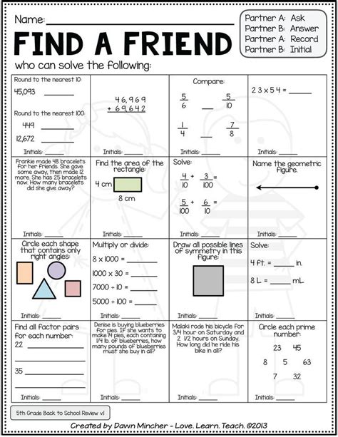 Fun Worksheets For 5th Graders