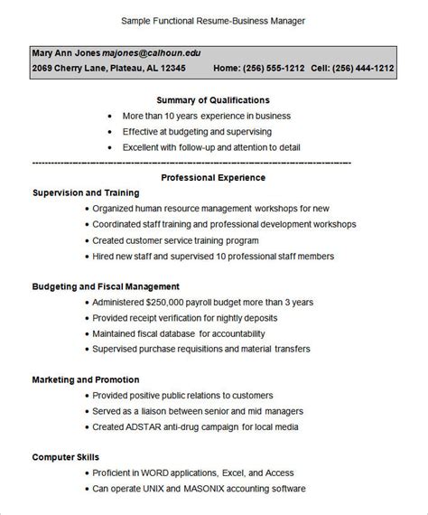 Functional Resume Template Download