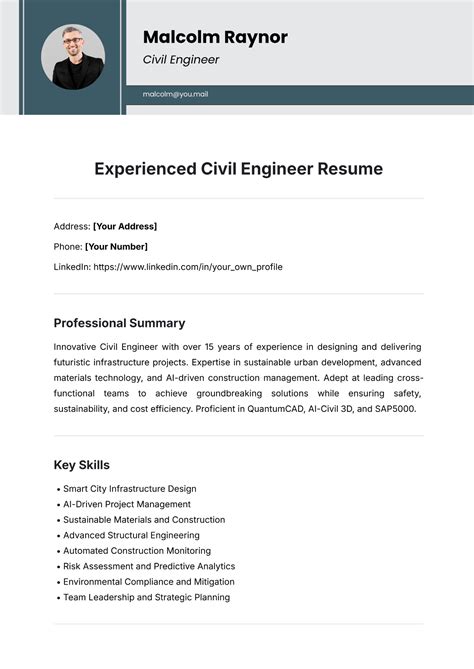 Functional Civil Engineer Resume Template