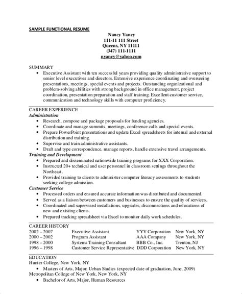 Functional Resume Sample Pdf