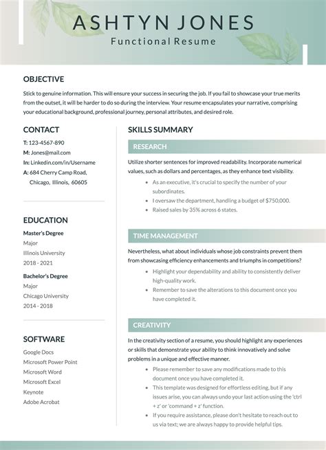 Functional Resumes