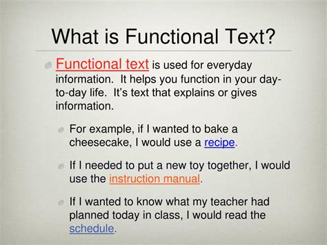 Functional Texts Definition