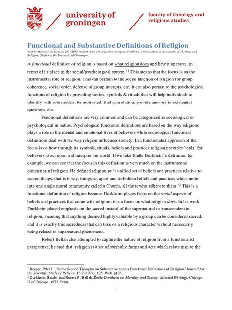 The Ultimate Battle: Exploring the Differences Between Functional and Substantive Definitions of Religion in Today's World