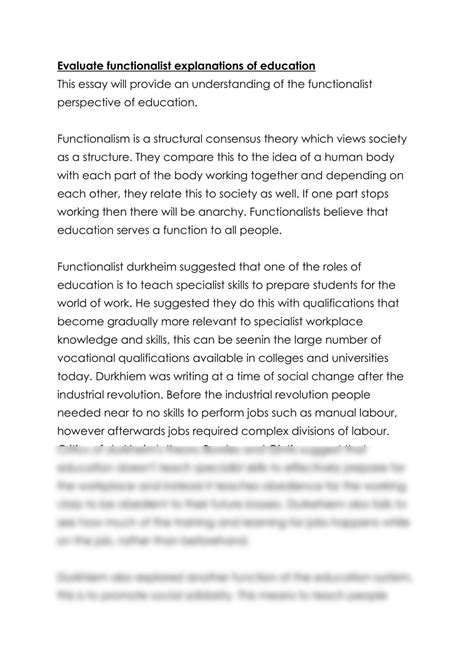 Strengths and Weaknesses of Functionalist and Conflict Theory Sociology