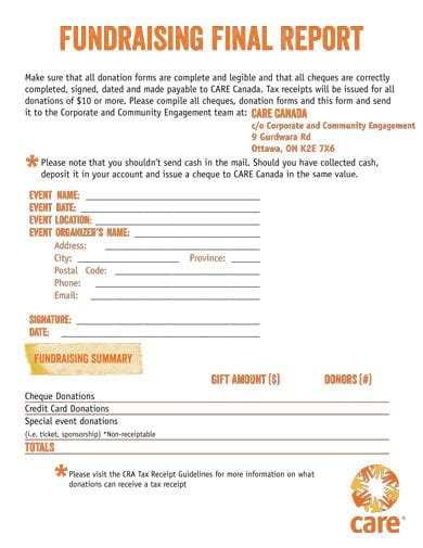 Fundraising Report Template