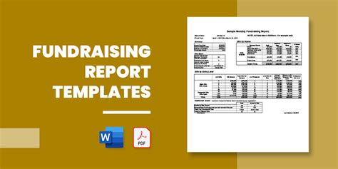 Fundraising Report Template - Creative Sample Templates