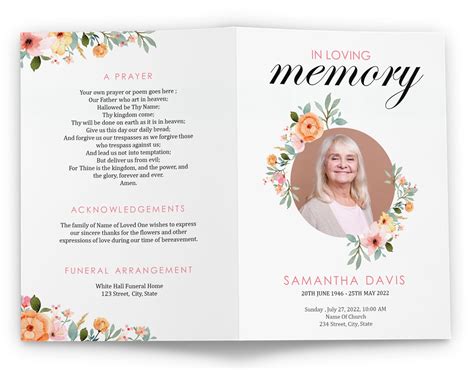 Funeral Pamphlet Templates Free
