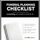 Funeral Planning Checklist Printable