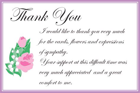 Printable Free Funeral Thank You Cards Template Free Printable Templates